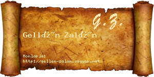 Gellén Zalán névjegykártya